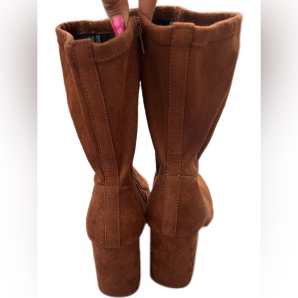 Express Brown Suede Sock Booties Size 10 - Picture 3 of 10